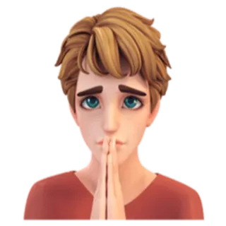 🙏 fdeb2fbc 祈祷, 恳求, 乞求, 充满希望, 卡通, 悲伤 telegram sticker