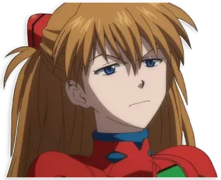 😐 1e6a7ecd Asuka Langley Soryu Neon Genesis Evangelion 动漫, 女孩, 角色, 新世纪福音战士, 明日香 whatsapp sticker