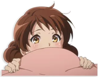 😳 21cec55d 动漫, 可爱, 女孩, 枕头, 卡哇伊 whatsapp sticker