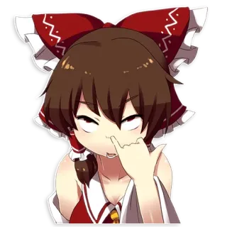 🤤 2a3d4410 动漫, 女孩, 搞笑, 粗鲁, 手指, 角色 whatsapp sticker