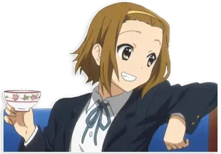 😏 57f89b65 动漫, 女孩, 茶, 微笑, 卡通 whatsapp sticker