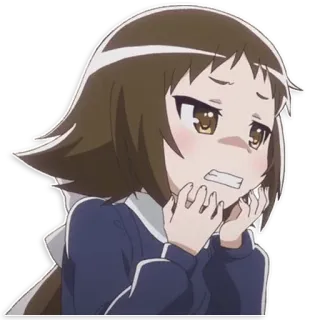 😬 94757eb1 动漫, 女孩, 紧张, 担心, 卡通, 可爱 whatsapp sticker