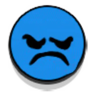 ☹️ 067b22d1 화난, 이모지, 기분, 파란색 telegram sticker