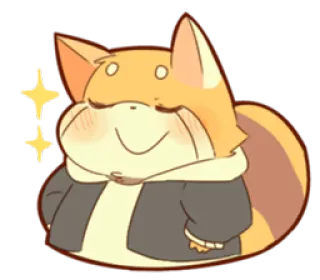 ✨ 3edc0185 fox, animal, cute, cartoon, character, kawaii, sparkles whatsapp sticker