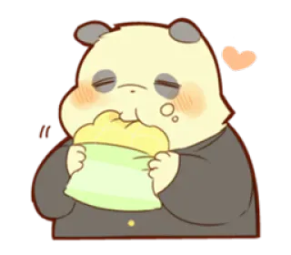 ❤️ 659ebdfc panda, cute, food, snack, kawaii, animal whatsapp sticker