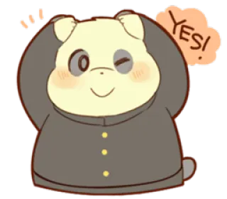 🙆 80c36b38 YES! cartoon, animal, bear, yes, cute, sticker, emoticon whatsapp sticker