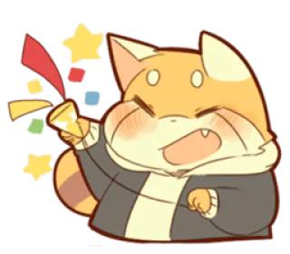 🎉 8e4a3a5d animal, celebration, confetti, cute, happy, party, fun whatsapp sticker