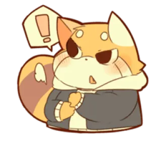 😕 a8a581a0 fox, cartoon, exclamation, alert, announcement, surprise whatsapp sticker