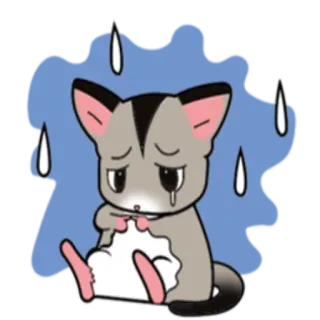 😞 0863e3aa sucre volant, triste, pleurer, mignon, animal, autocollant telegram sticker