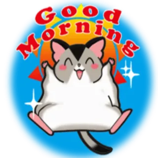 ☀️ 098556c5 Good Morning bonjour, animal, mignon, phalanger volant telegram sticker