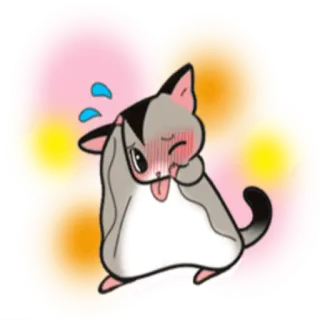 😜 47b879aa sucre volant, mignon, kawaii, animal, dessin animé telegram sticker