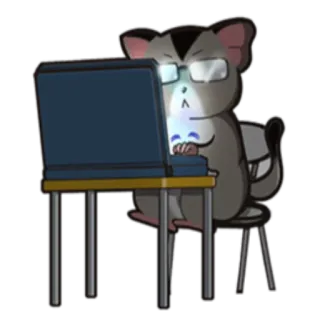 💻 5b0c137c hamster, ordinateur portable, lunettes, ordinateur, mignon, animal telegram sticker
