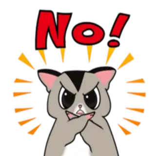 🙁 80b7e469 No! chat, non, fâché, sucre volant, rejeter, désaccord, négatif telegram sticker