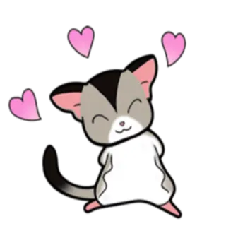 😍 c45b7bb3 chat, coeurs, mignon, autocollant, animal, kawaii telegram sticker