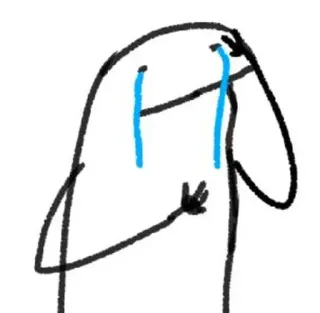 ✨ 7ed2b5b4 泣く, 悲しい, 涙, イラスト, 棒人間 telegram sticker