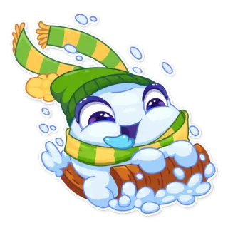 🏂 a0227ec2 หิมะ, ฤดูหนาว, การ์ตูน, น่ารัก, ลูกบอลหิมะ, สนุก telegram sticker