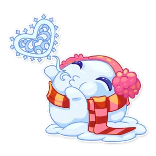 😘 aa66284e น่ารัก, คาวาอิ, สติกเกอร์, ฤดูหนาว, หัวใจ, หิมะ, การ์ตูน, สัตว์ประหลาด telegram sticker