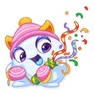 😺 f7b2b68f น่ารัก, การ์ตูน, รื่นเริง, เฉลิมฉลอง, ปาร์ตี้, ลูกอม, หวาน, สติกเกอร์ telegram sticker