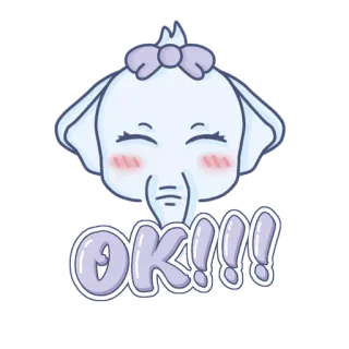 🐘 23d7b19e OK!!! 象, かわいい, 漫画, OK, 賛成, ポジティブ telegram sticker