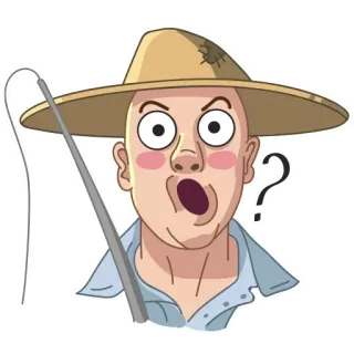 😙 ea5683bc 漫画, 釣り, 混乱, 漁師, 質問, 鞭 telegram sticker