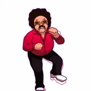 🕺 ba076acf Disco, Dansen, Afro, Jaren 70, Sterrenbril, Funky telegram sticker