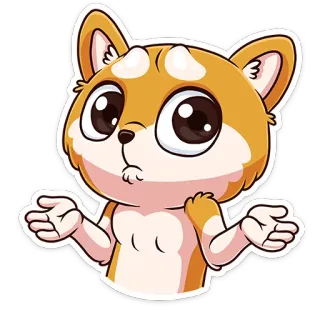 🤗 238ea043 pies, wzruszenie ramionami, zmieszany, słodki, zwierzę, kreskówka telegram sticker