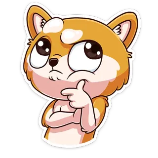 🤔 2d5e1b74 pies, myślenie, słodki, zwierzę, naklejka telegram sticker