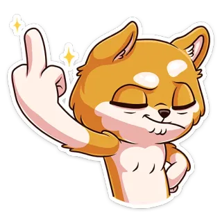 🖕 bf2cc00f pies, środkowy palec, obraźliwe, kreskówka, emoji, naklejka telegram sticker
