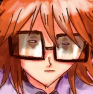 🌟 0668c2a0 アニメ, メガネ, ポートレート, イラスト, 漫画 telegram sticker