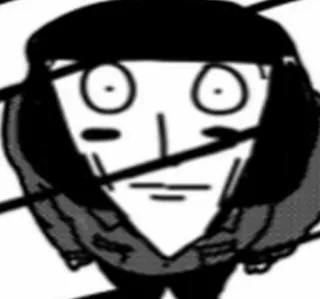 🌟 0ce9ecca ミーム, 面白い, 変, 漫画, キャラクター, 白黒 telegram sticker