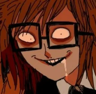 🌟 210ac6e3 不気味, 不安, 漫画, メガネ, 怖い telegram sticker