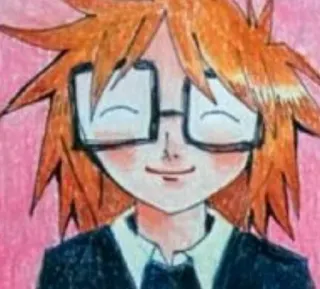 🌟 4647f36f アニメ, 漫画, ポートレート, メガネ, 笑顔, 幸せ telegram sticker