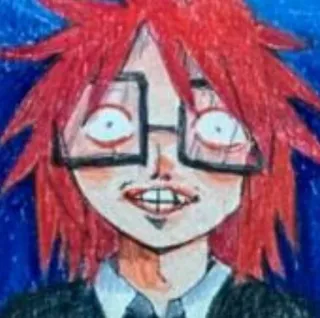 🌟 9d3e6f7d ポートレイト, イラスト, 赤髪, メガネ, 漫画, アート telegram sticker