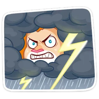 😤 fde1f00a tormenta, enojado, nubes, trueno, rayo, clima, lluvia telegram sticker