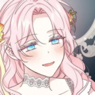 🍭 0ebdcbd7 Anime, pinke Haare, Frau, Porträt, Cartoon telegram sticker