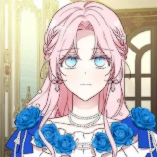 🍭 10ad673b Anime, Manga, Charakter, Frau, Pinke Haare, Blaue Augen telegram sticker