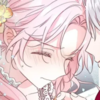 🍭 395f0efa Anime, Paar, Romantik, Rosa Haare, Weiße Haare, Manga, Illustration telegram sticker