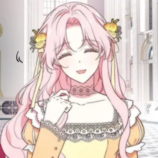 🍭 3b4e13b7 Anime Mädchen, rosa Haare, süß, lächelnd, Cartoon, Illustration telegram sticker