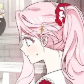 🍭 58aea594 Anime Mädchen, pinke Haare, niedlich, Illustration, Charakter, Porträt telegram sticker