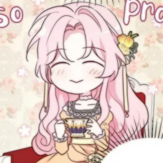 🍭 67c2f6ba Chibi, niedlich, pinke Haare, Cartoon, Anime, Mädchen, Tee telegram sticker