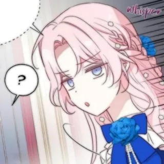 🍭 a26b8b28 ? Anime, Manga, Frage, pinke Haare, blaue Augen, verwirrt, Cartoon telegram sticker