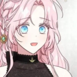 🍭 cb85642e Anime, Charakter, Mädchen, rosa Haare, blaue Augen telegram sticker