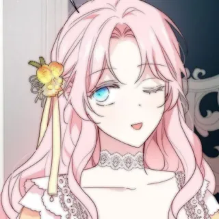 🍭 cca2203f Anime, Manga, Pinke Haare, Zwinkern, Süß, Cartoon, Mädchen telegram sticker