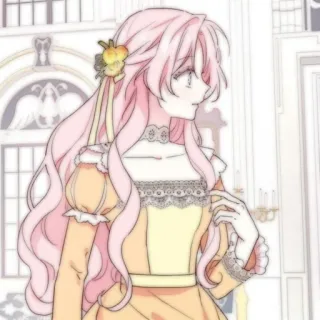 🍭 f75e75cc Anime, Mädchen, pinke Haare, Kleid, Cartoon, Porträt, Charakter telegram sticker