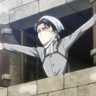 😒 750e25e8 Levi Ackerman Attack on Titan anime, attack on titan, levi, levi ackerman, putzen, manga whatsapp sticker