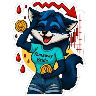 🫥 2a70f31d Runaway Bride volpe, cripto, criptovaluta, bitcoin, ethereum, crollo del mercato, sposa in fuga telegram sticker