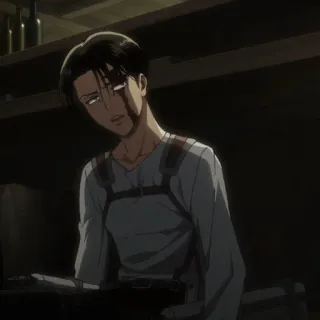 ☁️ 09ca0898 Levi Ackerman Attack on Titan アニメ, リヴァイ, アッカーマン, 進撃の巨人, 怪我, 軍事 telegram sticker