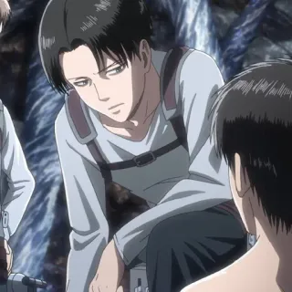 ☁️ 1f99fa39 Levi Attack on Titan アニメ, 進撃の巨人, リヴァイ, キャラクター, 漫画, 兵士, 真剣 telegram sticker