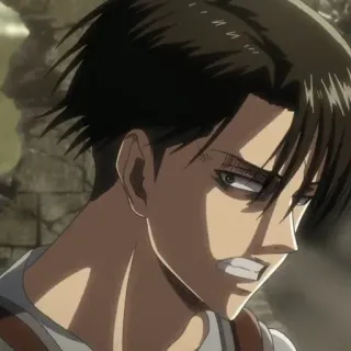 ☁️ 25330505 Levi Ackerman Attack on Titan アニメ, キャラクター, 怒り, リヴァイ, 進撃の巨人 telegram sticker