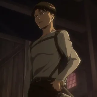 ☁️ 25c3cb9c Levi Ackerman Attack on Titan アニメ, 進撃の巨人, リヴァイ・アッカーマン, 兵士, マンガ, キャラクター telegram sticker